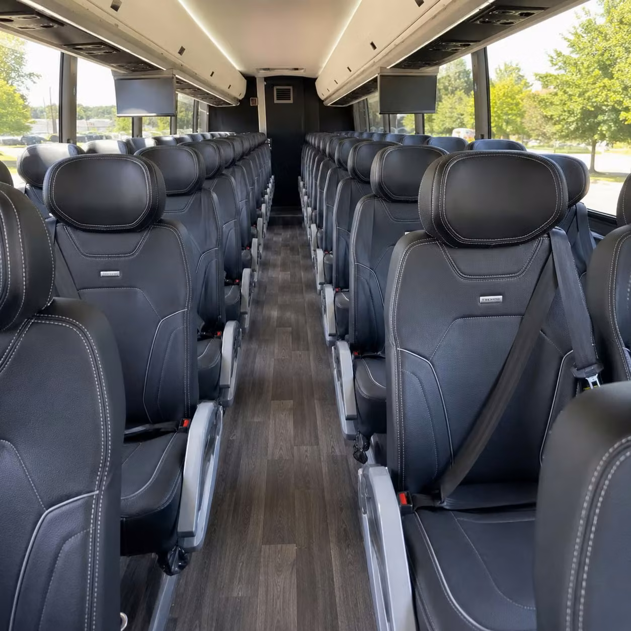 56 passenger charter bus inside