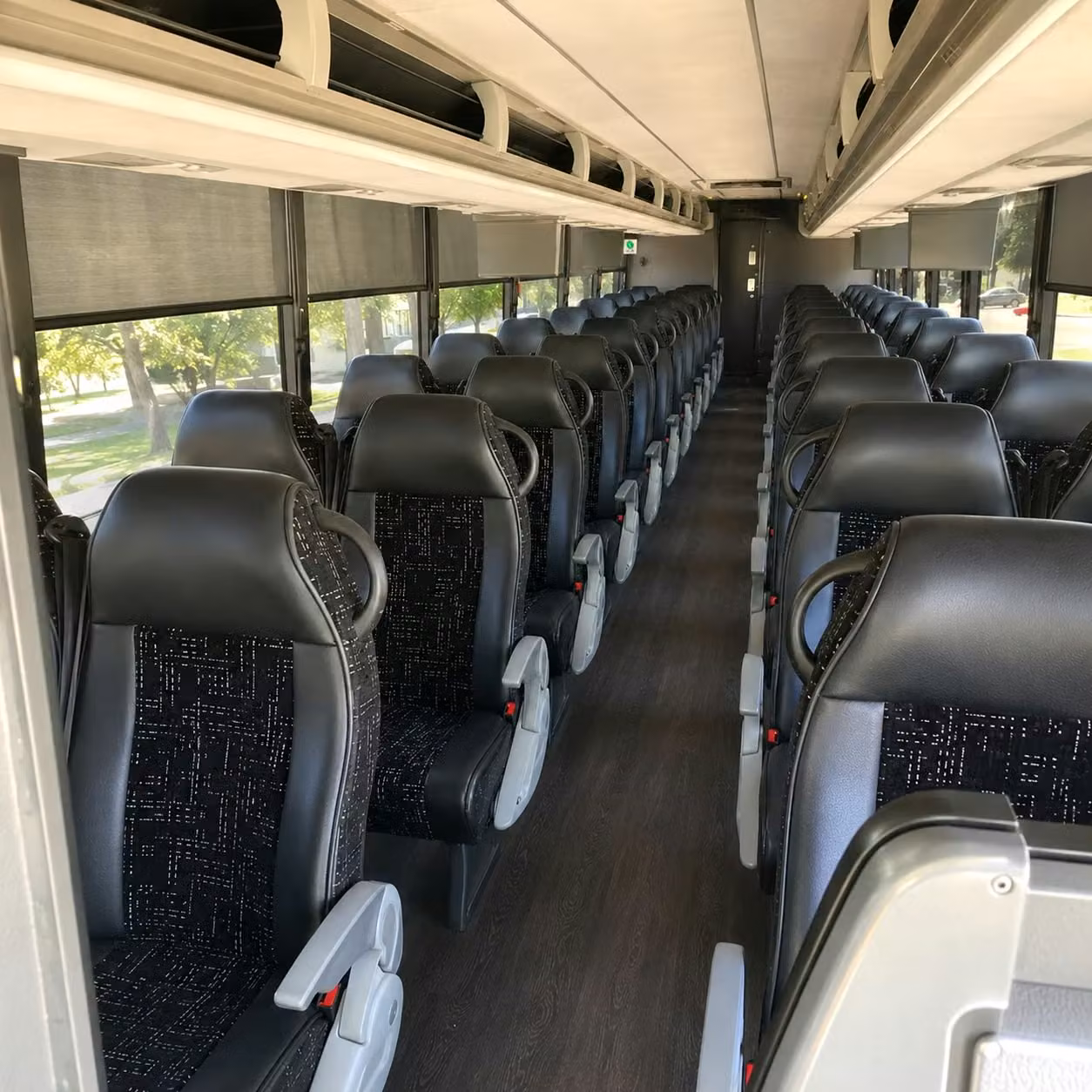 oakland charter bus rental interior